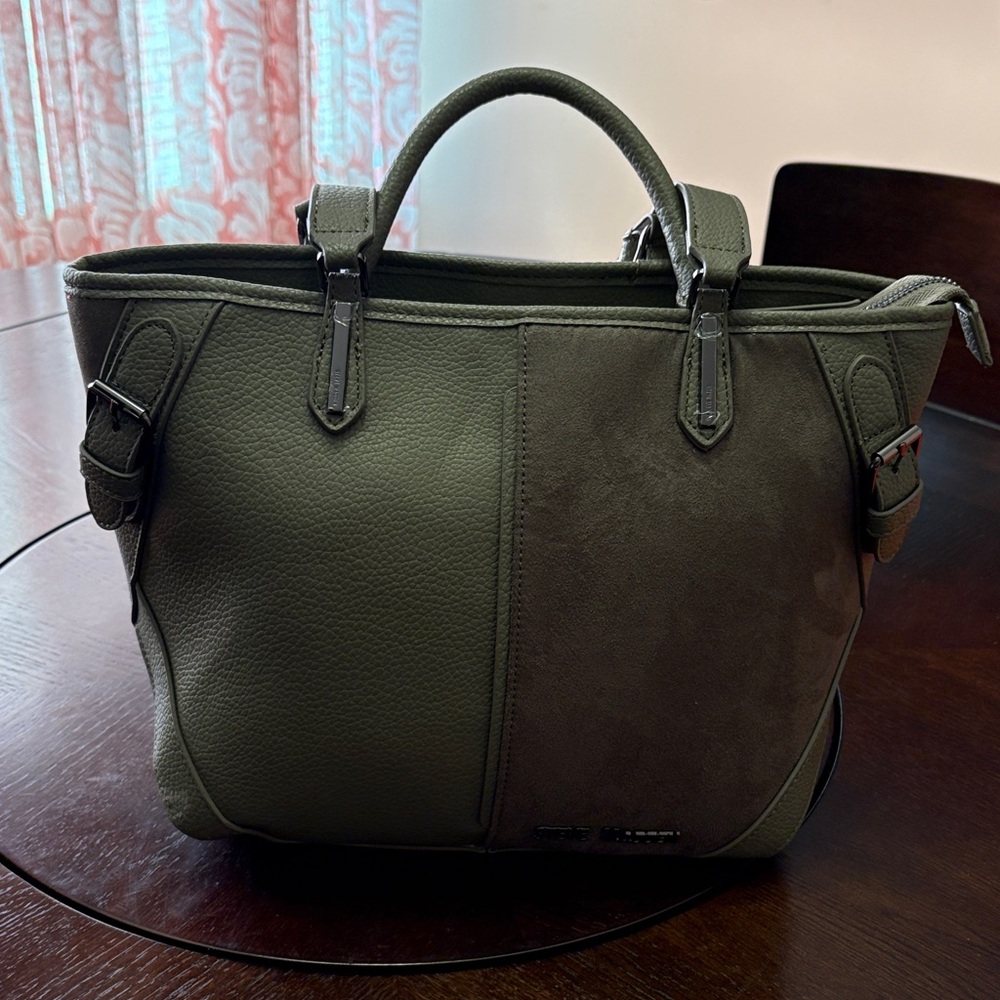 Steve Madden Olive and Brown Satchel